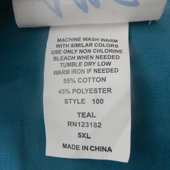 AMS Medical Uniform Scrubs Style 100 Teal Size 5XL Left Side Chest Pocket (U016) - Picture 4 of 9